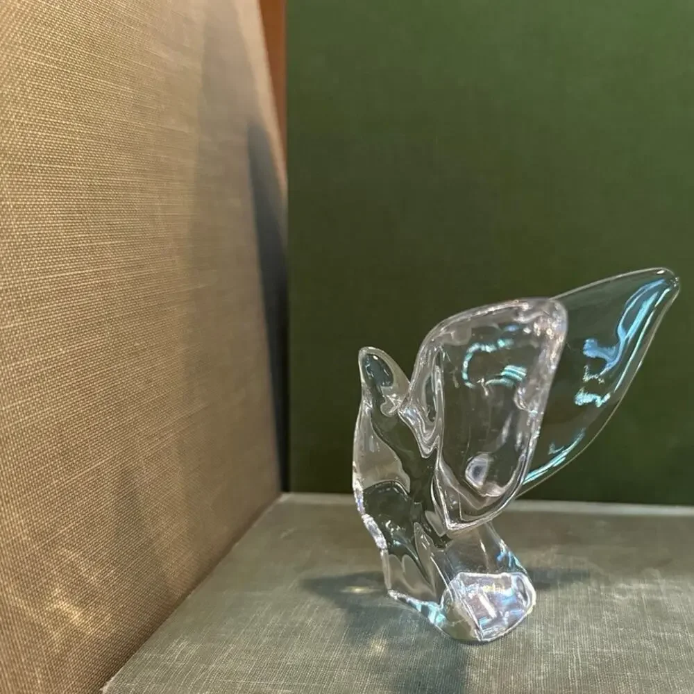FC 83 France Glass Bird Figurine • Clear Art Glass • 3.25”